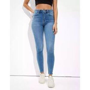 American Eagle next level stretch hi-rise light wash 6 long jeggings